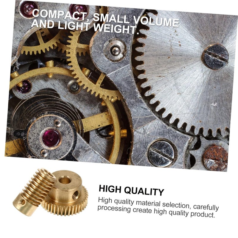 Golden 2X2CM Modulus Worm Gear And Copper Worm Shaft Set For Gearbox High Efficiency Transmission DIY Models Mechanical Projects - Image 4